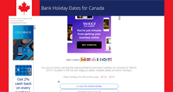 Desktop Screenshot of bankholidaydates.ca